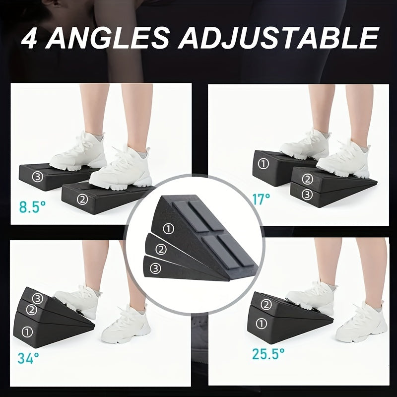 1 Set Adjustable Slant Pedals, Finess Incline Boards, Suitable For Squat Exercise, Calf Stretching, Physical Therapy